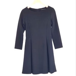 Zara Black Boat Neck Cropped Sleeve Fit and Flare Mini Tailored Dress X-Small 2